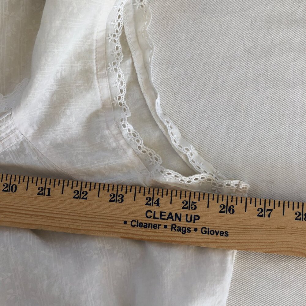 Eileen West White Cotton Midi Nightgown Size 1X Cap Sleeve Pintuck - Picture 5 of 6